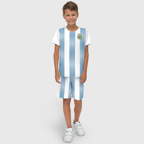 Детский костюм с шортами 3D Аргентина ЧМ 2018, цвет 3D печать - фото 3