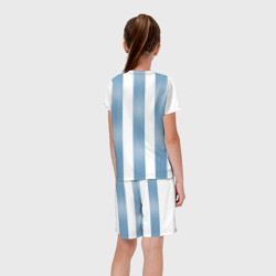 Костюм с принтом Аргентина ЧМ 2018 для ребенка, вид на модели сзади №3. Цвет основы: белый