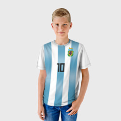 Футболка с принтом Месси ЧМ 2018 для мужчины, вид на модели спереди №2. Цвет основы: белый