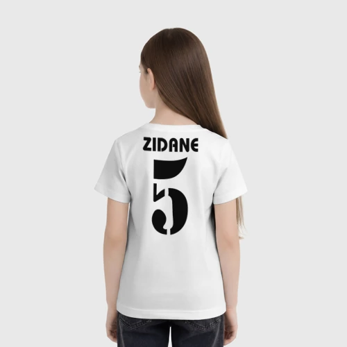 Детская футболка 3D с принтом Zidane ретро, вид сзади #2