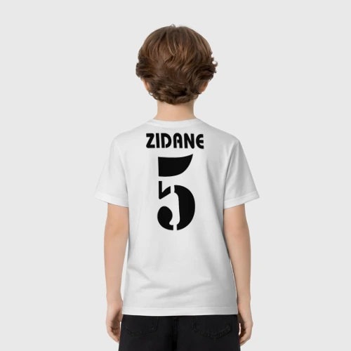 Детская футболка 3D с принтом Zidane ретро, вид сзади #2