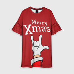 Merry Xmas - Santa's hand – Детское платье 3D с принтом купить