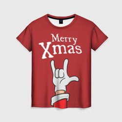 Merry Xmas - Santa's hand – Женская футболка 3D с принтом купить со скидкой в -26%