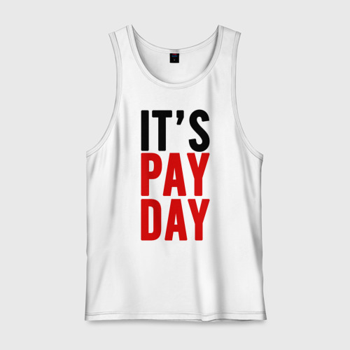 Мужская майка хлопок  It's pay day, цвет белый