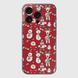 Чехол для iPhone 16 Pro Max силиконовый с защитой камеры Новый год