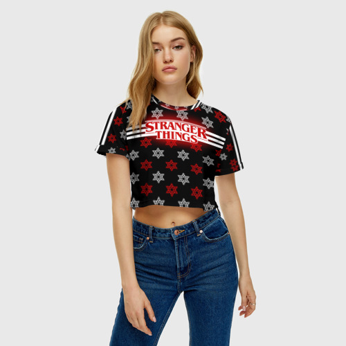 Женская футболка Crop-top 3D Свитер Stranger Things Dark, цвет 3D печать - фото 3