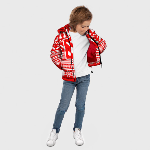Зимняя куртка для мальчиков 3D Свитер Dota 2 новогодний, цвет красный - фото 5