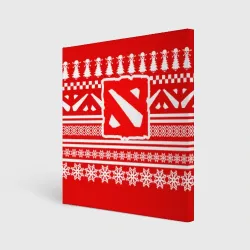 Холст квадратный Свитер Dota 2 новогодний