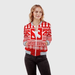 Женский бомбер 3D Свитер Dota 2 новогодний - фото 2