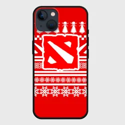 Чехол для iPhone 14 Свитер Dota 2 новогодний