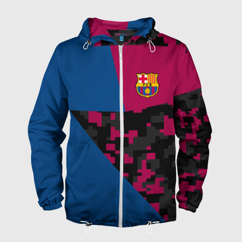 Мужская ветровка 3D FC Barca 2018 Creative uniform, цвет белый