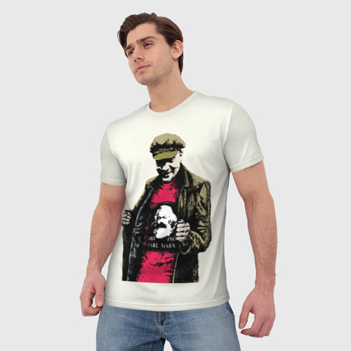 Мужская футболка 3D Ленин, цвет 3D печать - фото 3