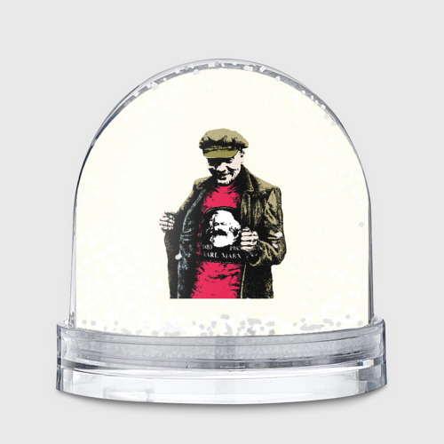Игрушка Снежный шар с принтом Ленин, вид спереди №1