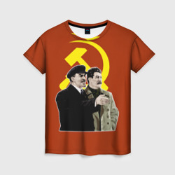 Женская футболка 3D Ленин Сталин