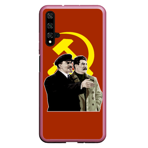 Чехол для Honor 20 Ленин Сталин, цвет малиновый