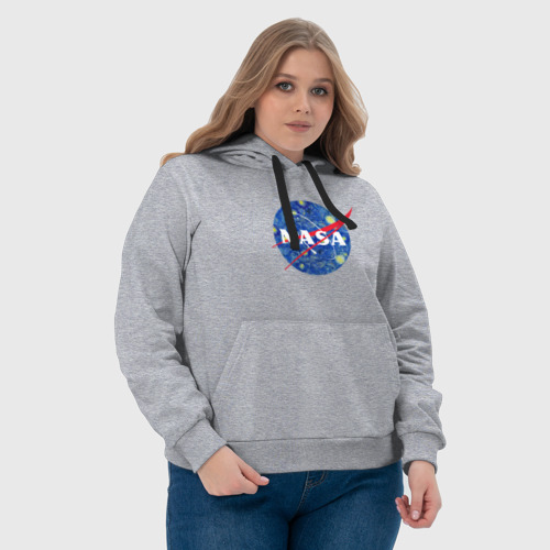 Женская толстовка хлопок NASA, цвет меланж - фото 6
