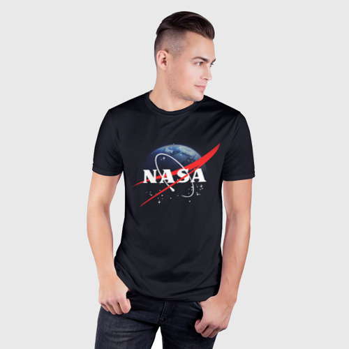Мужская футболка 3D Slim NASA, цвет 3D печать - фото 3