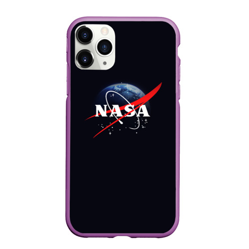 Чехол для iPhone 11 Pro Max матовый NASA, цвет фиолетовый