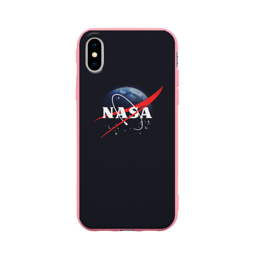 Чехол для iPhone X матовый с принтом NASA, вид спереди #2