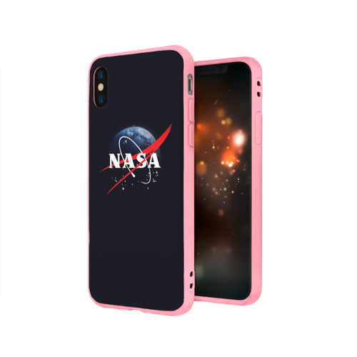 Чехол для iPhone X матовый с принтом NASA, вид сбоку #3