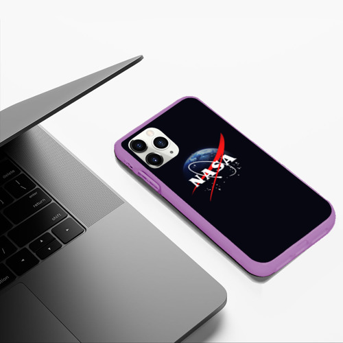 Чехол для iPhone 11 Pro Max матовый NASA, цвет фиолетовый - фото 5