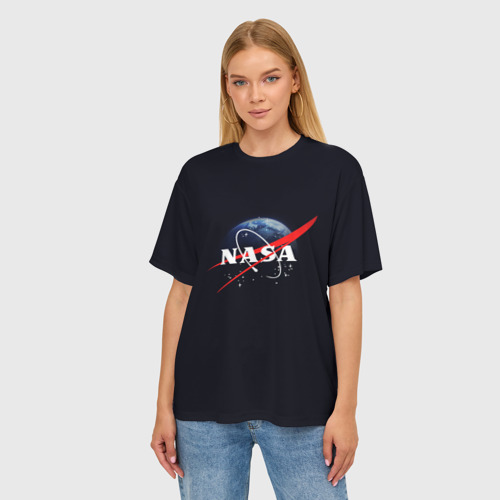 Женская футболка oversize 3D NASA, цвет 3D печать - фото 3