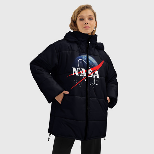 Женская зимняя куртка Oversize NASA, цвет красный - фото 3