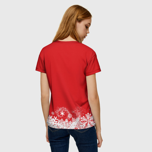 Женская футболка 3D Олень в шарфике, цвет 3D печать - фото 4