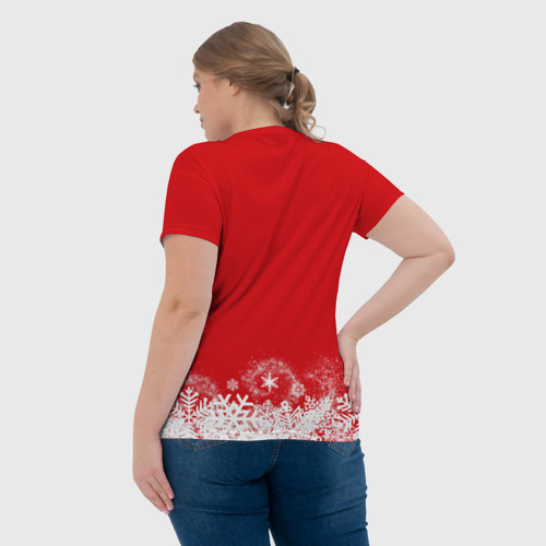 Женская футболка 3D Олень в шарфике, цвет 3D печать - фото 7