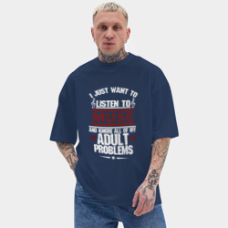 Мужская футболка Oversize хлопок texturе Я прост хочу слушать Muse - фото 2