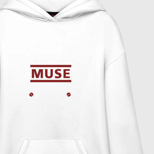 Худи SuperOversize хлопок Я прост хочу слушать Muse, цвет белый - фото 3