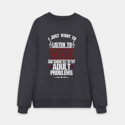 Мужской свитшот oversize без начеса хлопок Я прост хочу слушать Muse