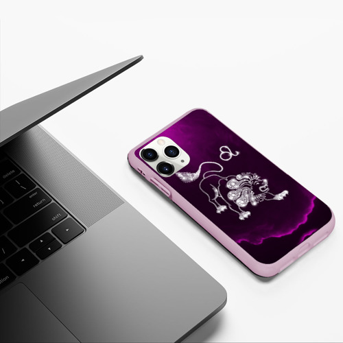 Чехол для iPhone 11 Pro матовый Лев, цвет розовый - фото 5