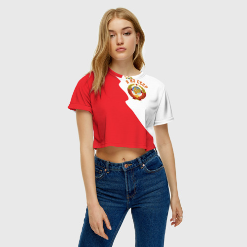 Женская футболка Crop-top 3D Я из СССР, цвет 3D печать - фото 3