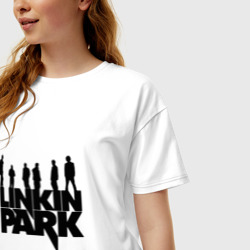 Женская футболка хлопок Oversize Linkin Park - фото 2