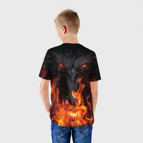 Детская футболка 3D Огненный дракон, цвет 3D печать - фото 4