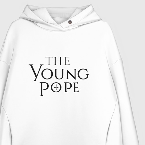 Женское худи Oversize хлопок The young pope, цвет белый - фото 3