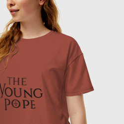 Женская футболка хлопок Oversize The young pope - фото 2