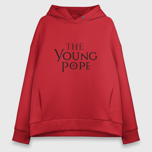 Женское худи Oversize хлопок The young pope, цвет красный