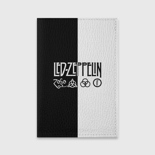 Обложка для паспорта матовая кожа Led Zeppelin, цвет бирюзовый