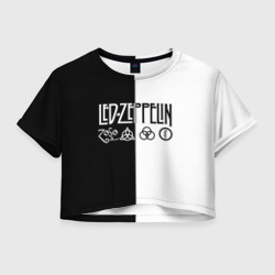 Женская футболка Crop-top 3D Led Zeppelin