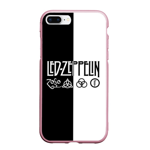 Чехол для iPhone 7Plus/8 Plus матовый Led Zeppelin, цвет розовый