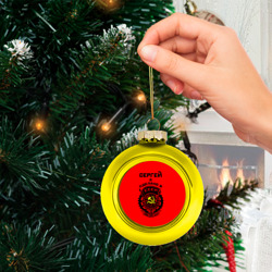 Ёлочный шар стеклянный/пластиковый Сергей - сделано в СССР - фото 2