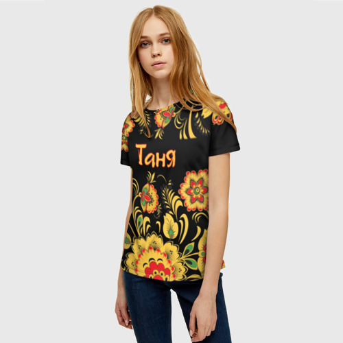 Женская футболка 3D Таня, роспись под хохлому - фото 3
