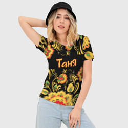 Женская футболка 3D Slim Таня, роспись под хохлому - фото 2
