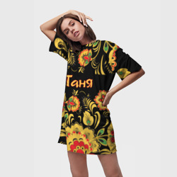 Платье-футболка 3D Таня, роспись под хохлому - фото 2