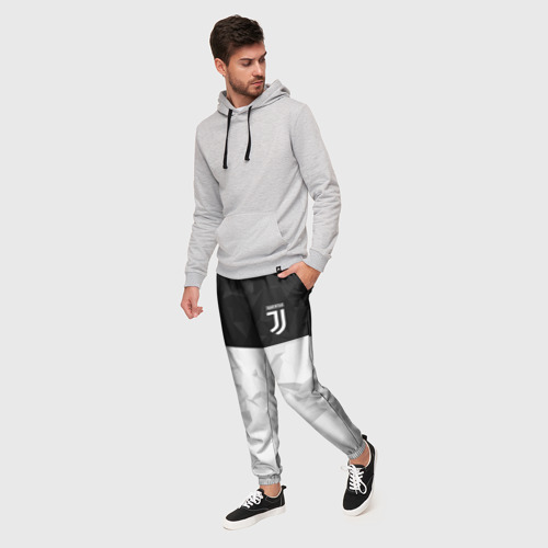 Мужские брюки 3D Juventus 2018 Black and White - фото 3