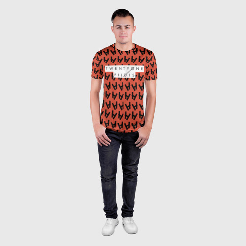 Мужская футболка 3D Slim Twenty One Pilots  Red, цвет 3D печать - фото 4