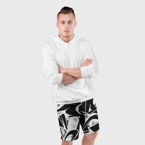 Мужские шорты спортивные Городское граффити, цвет 3D печать - фото 5
