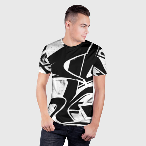 Мужская футболка 3D Slim Городское граффити, цвет 3D печать - фото 3